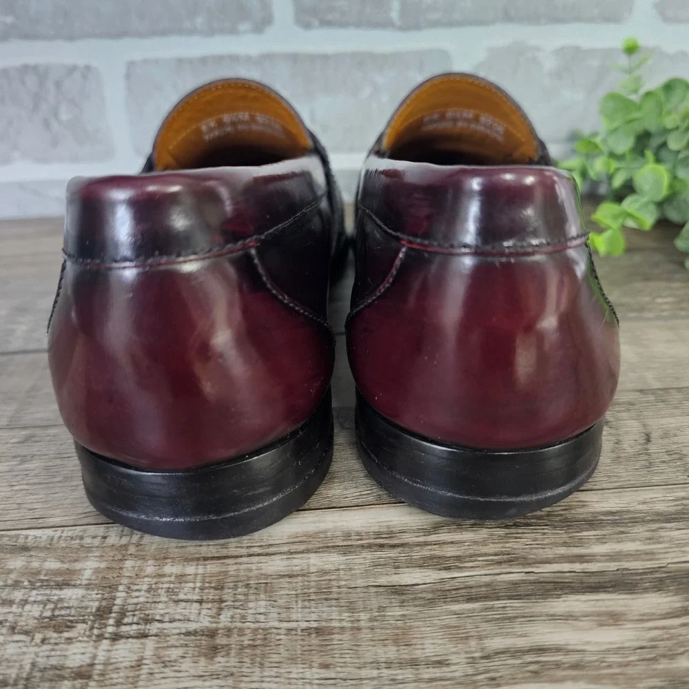 Vintage G.H. Bass Weejuns Logan Oxblood Penny Loafers Men's 9.5M Brazil 9206